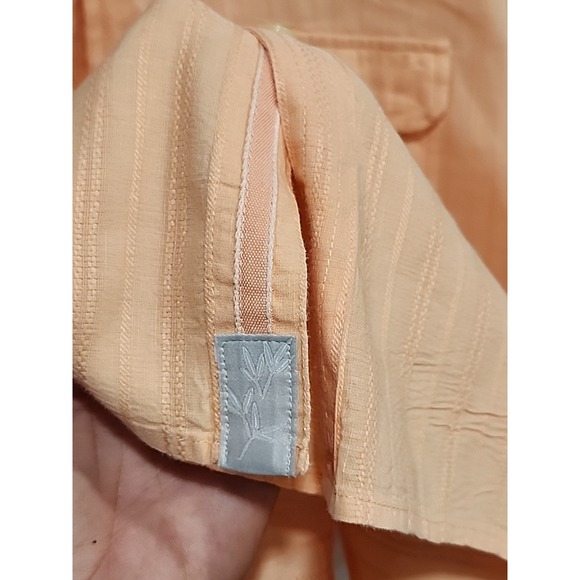 Tommy Bahama Shirt Mens XL Long-sleeve‎ Linen/Cotton Peach, Button-up Pockets - Picture 5 of 9